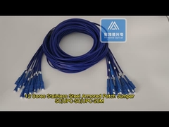 12F Cores stainless steel armored patch cord  SC-SC-blue PVC
