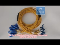 24 cores stainless steel armored patch jumper SC-LC yellow LSZH