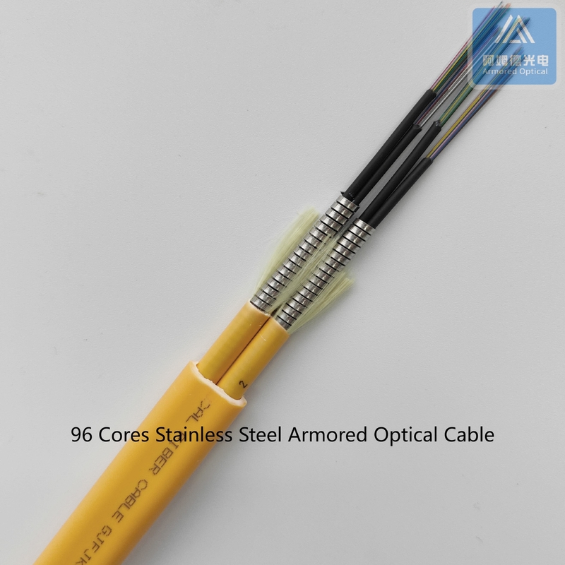 96 Cores Flat 14.5x8.5mm Armored Fiber Patch Cord For Date Center