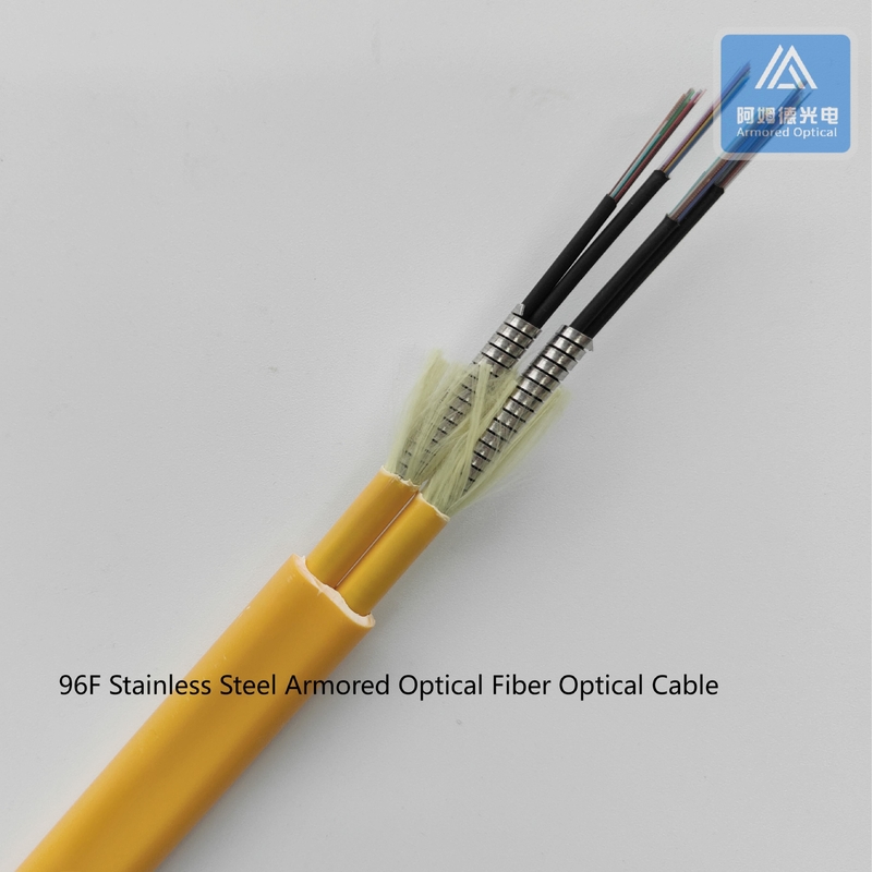96 Cores Flat 14.5x8.5mm Armored Fiber Patch Cord For Date Center