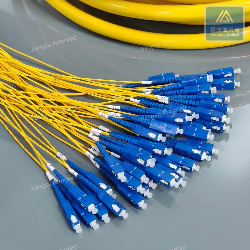 48 Cores  Break Out Cable Assembly SM SC-LC-30M Fiber Patch Cord Yellow LSZH Patch Lead