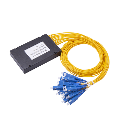 SC / UPC Connector Optical Fiber Splitter , 1x16 ABS Box Fiber Optic PLC Splitter