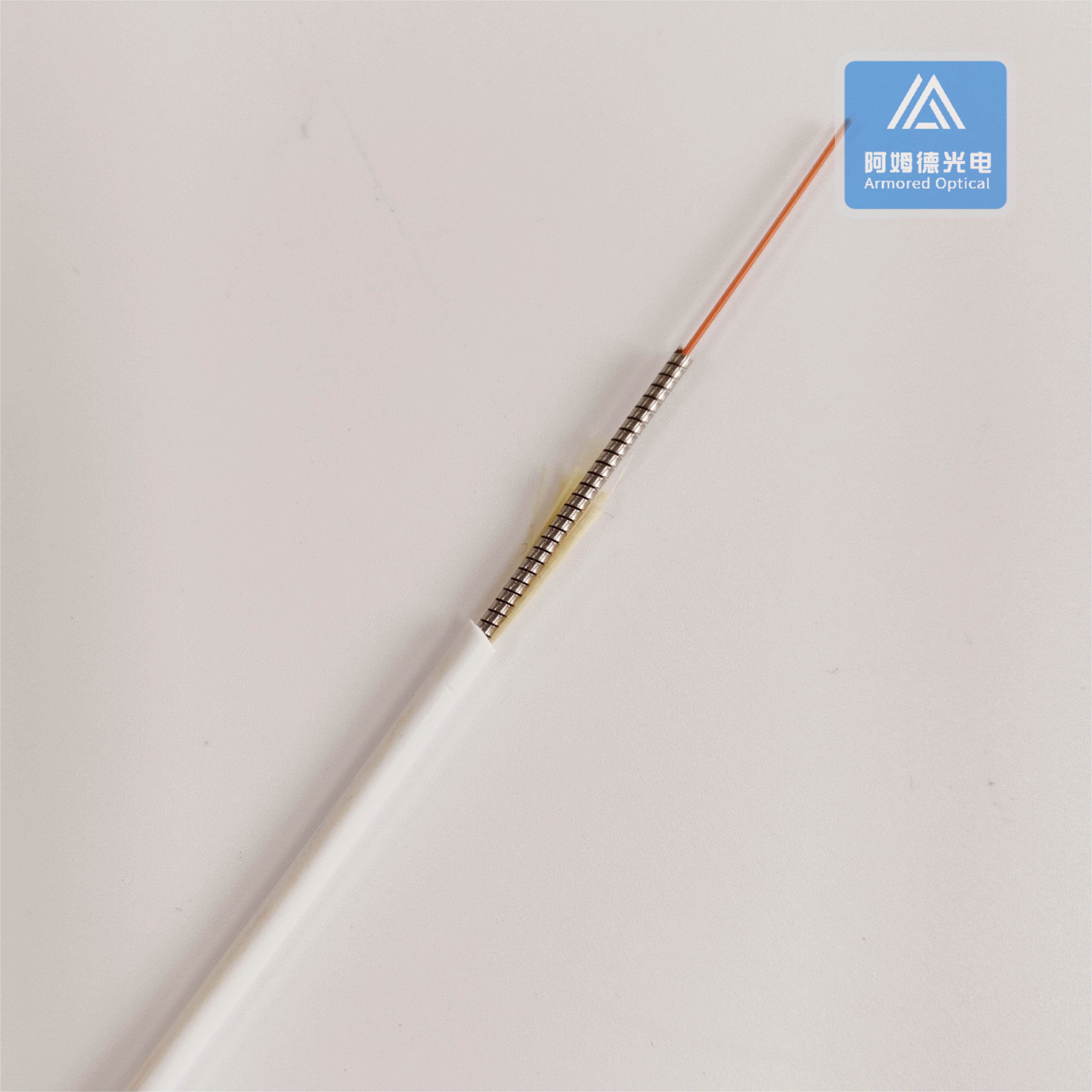 Simplex SM Spiral Armored Fiber Patch Cable 3.0mm White LSZH Rodent ...